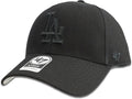 47 Brand Los Angeles Dodgers MVP adjustable cap in a tonal black-on-black color scheme.