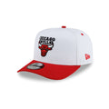 New Era Chicago Bulls 9FIFTY A-Frame snapback hat features a striking red visor and a crisp white crown