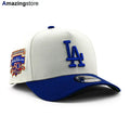New Era Los Angeles Dodgers Jackie Robinson 50th Anniversary 9FORTY A-Frame snapback hat features a blue sparkling logo and a contrasting white crown.