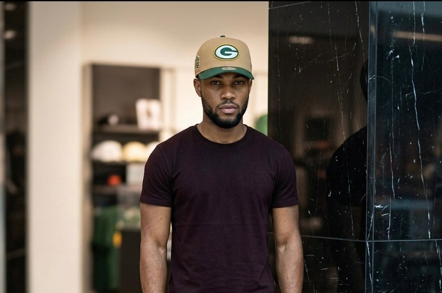 Carhartt x '47 Brand Hitch snapback hat featuring a Green Bay Packers logo and a brown crown.