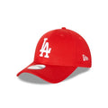 New Era Los Angeles Dodgers 9FORTY strapback cap in scarlet red featuring a contrasting white embroidered team logo