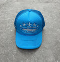 Corteiz 5 Starz Alcatraz Trucker hat in baby blue