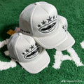 white Corteiz 4Starz Alcatraz trucker hat