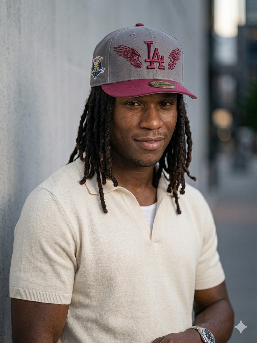 New Era Los Angeles Angels snapback cap featuring a commemorative anniversary patch